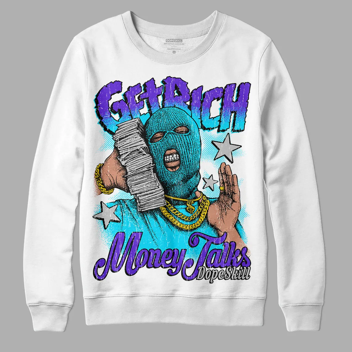 Aqua 6s DopeSkill Sweatshirt Get Rich Graphic sold by DopeSkill product image thumbnail 2