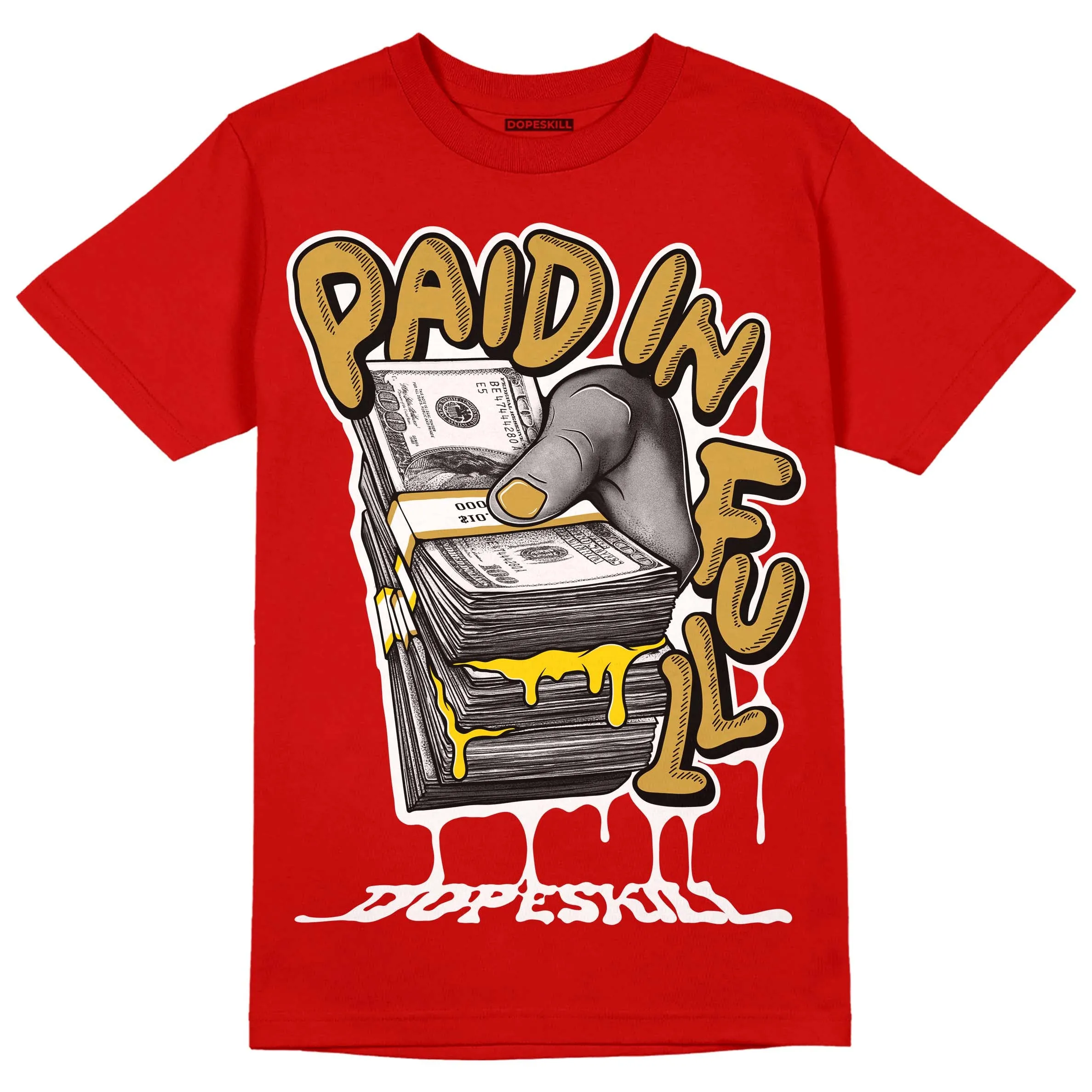 Red Collection DopeSkill Red T-shirt Paid In Full Graphic sold by DopeSkill