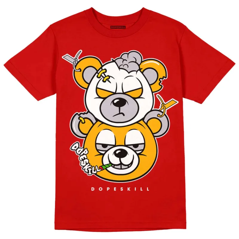 Red Collection DopeSkill Red T-shirt New Double Bear Graphic sold by DopeSkill
