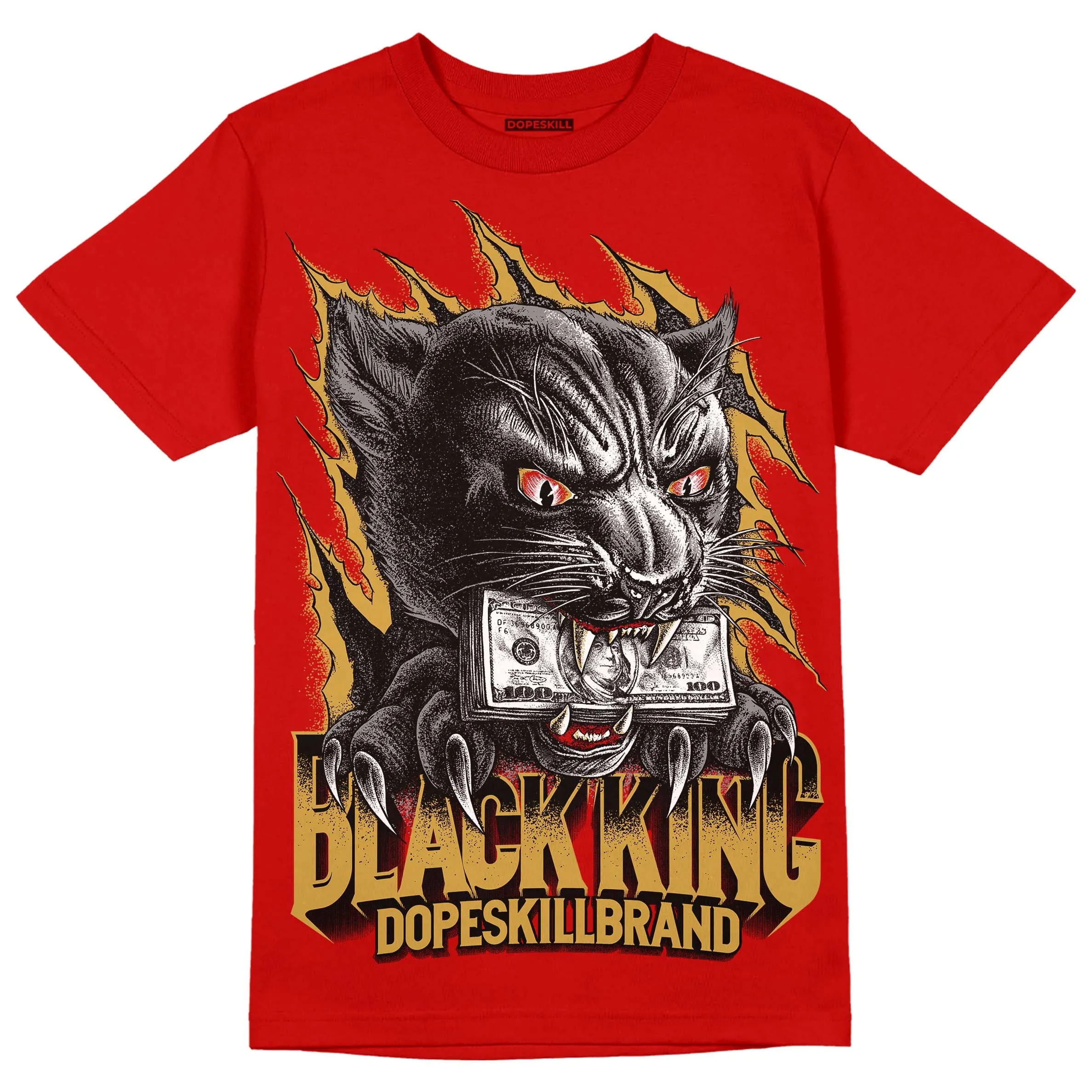Red Collection DopeSkill Red T-shirt Black King Graphic sold by DopeSkill