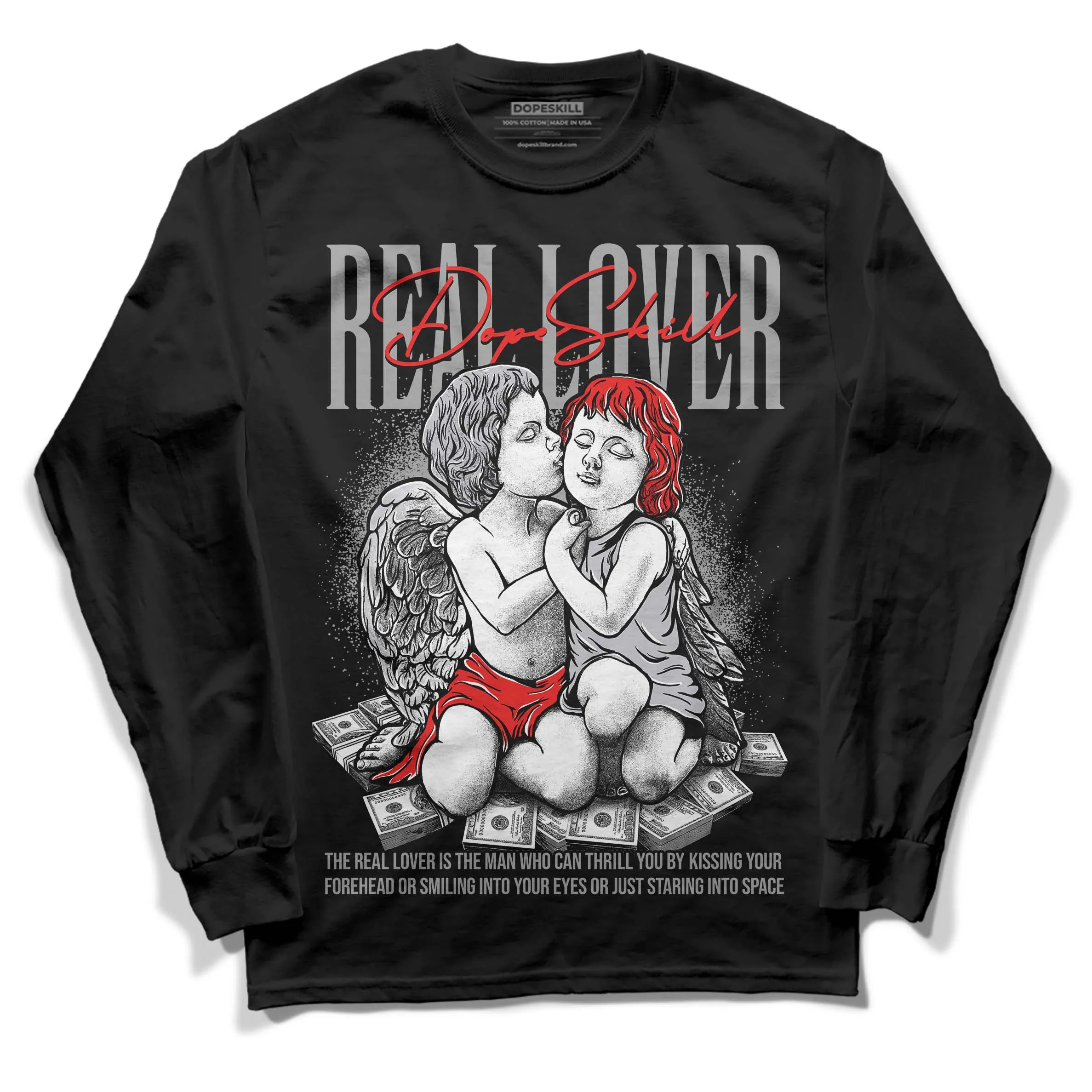 Grey Collection DopeSkill Long Sleeve T-Shirt Real Lover Graphic sold by DopeSkill product image thumbnail 2