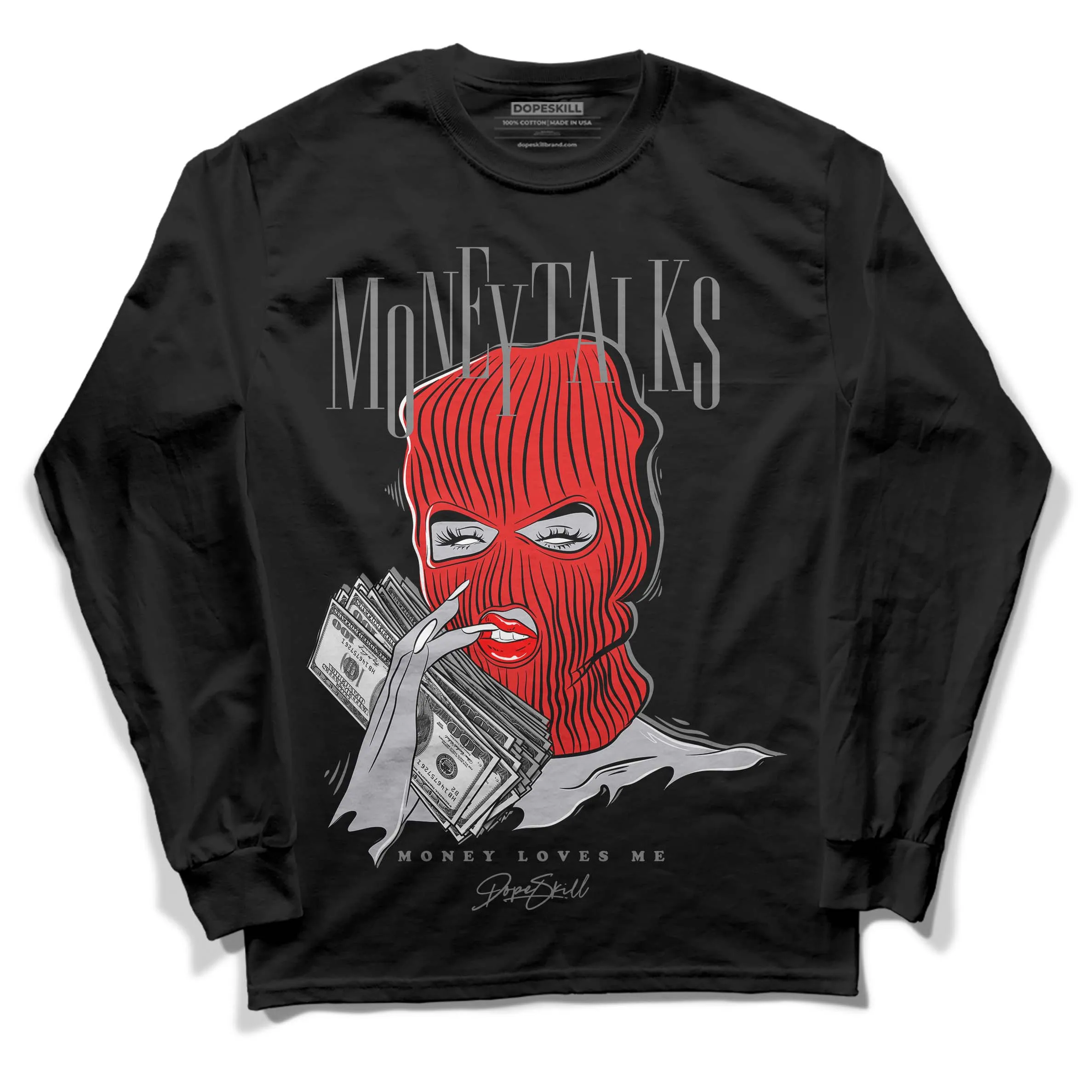 Grey Collection DopeSkill Long Sleeve T-Shirt Money Talks Graphic sold by DopeSkill product image thumbnail 2