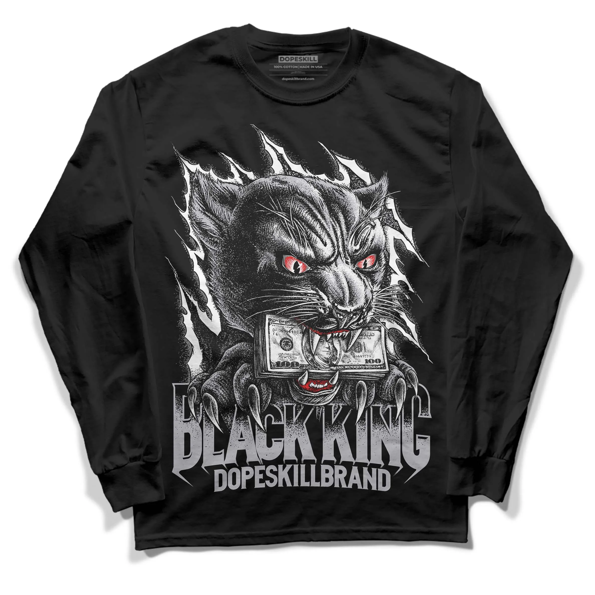 Grey Collection DopeSkill Long Sleeve T-Shirt Black King Graphic sold by DopeSkill product image thumbnail 2