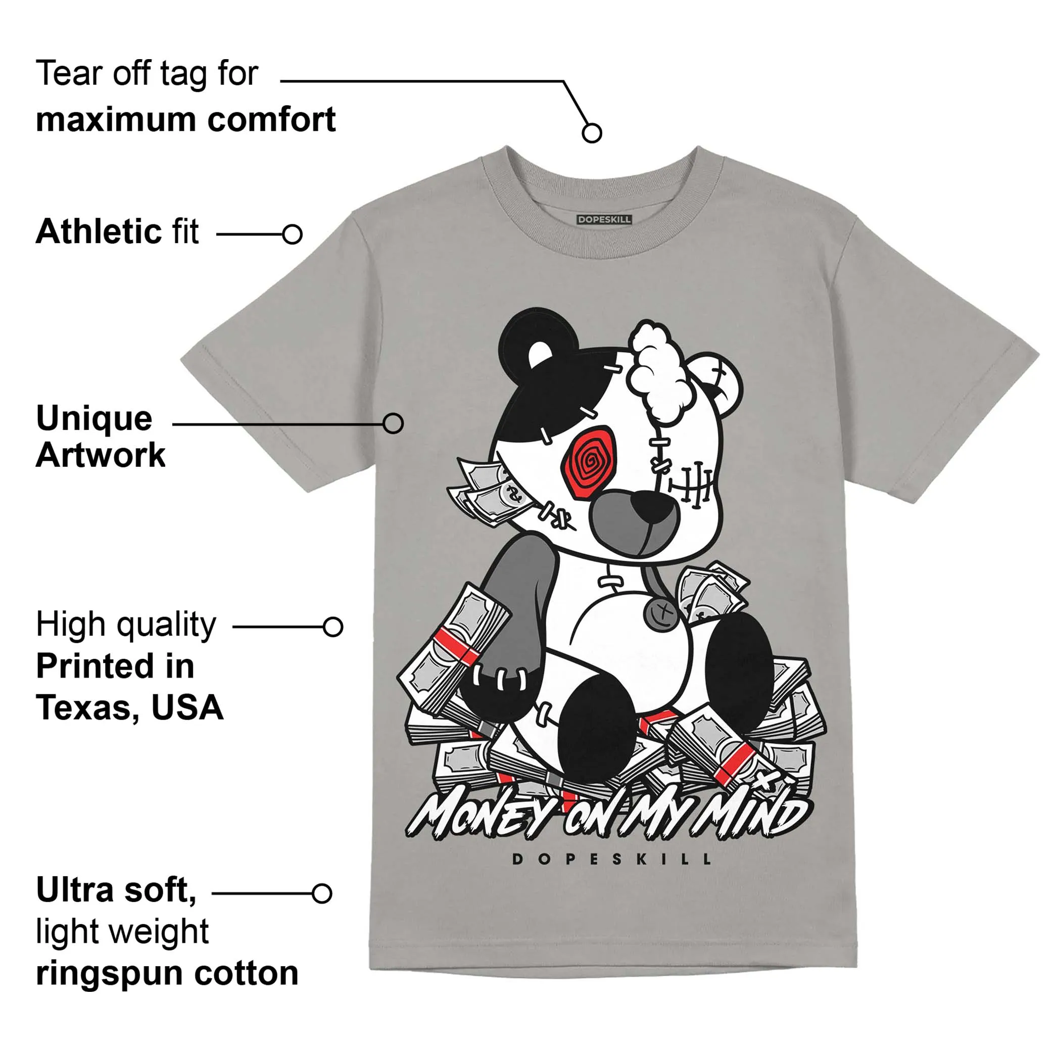 Grey Collection DopeSkill Grey T-shirt MOMM Bear Graphic sold by DopeSkill product image thumbnail 2