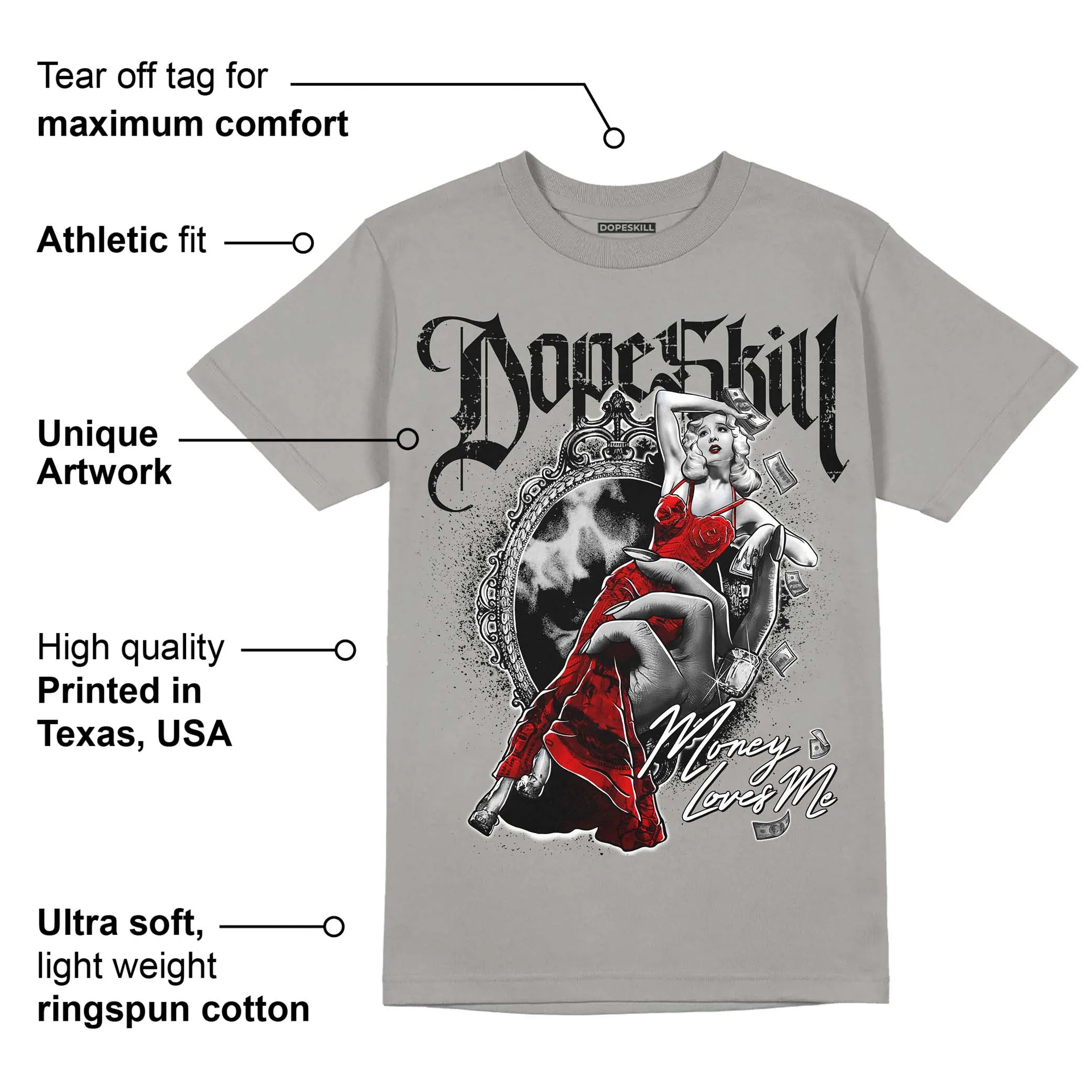 Grey Collection DopeSkill Grey T-shirt Money On My Mind Graphic sold by DopeSkill product image thumbnail 2