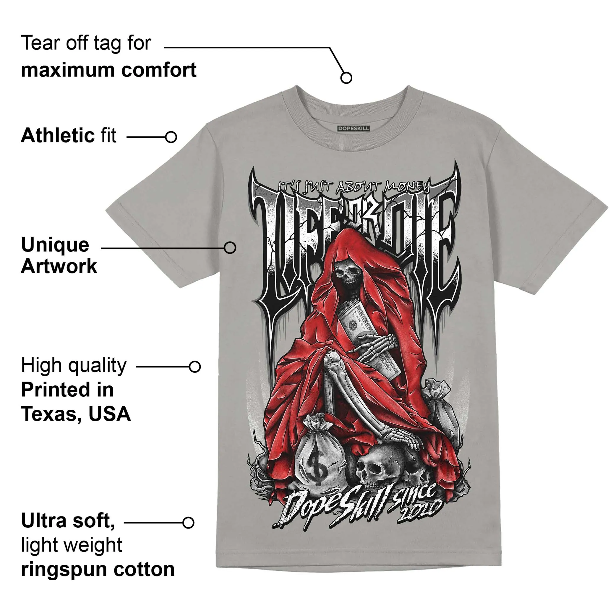 Grey Collection DopeSkill Grey T-shirt Life or Die Graphic sold by DopeSkill product image thumbnail 2