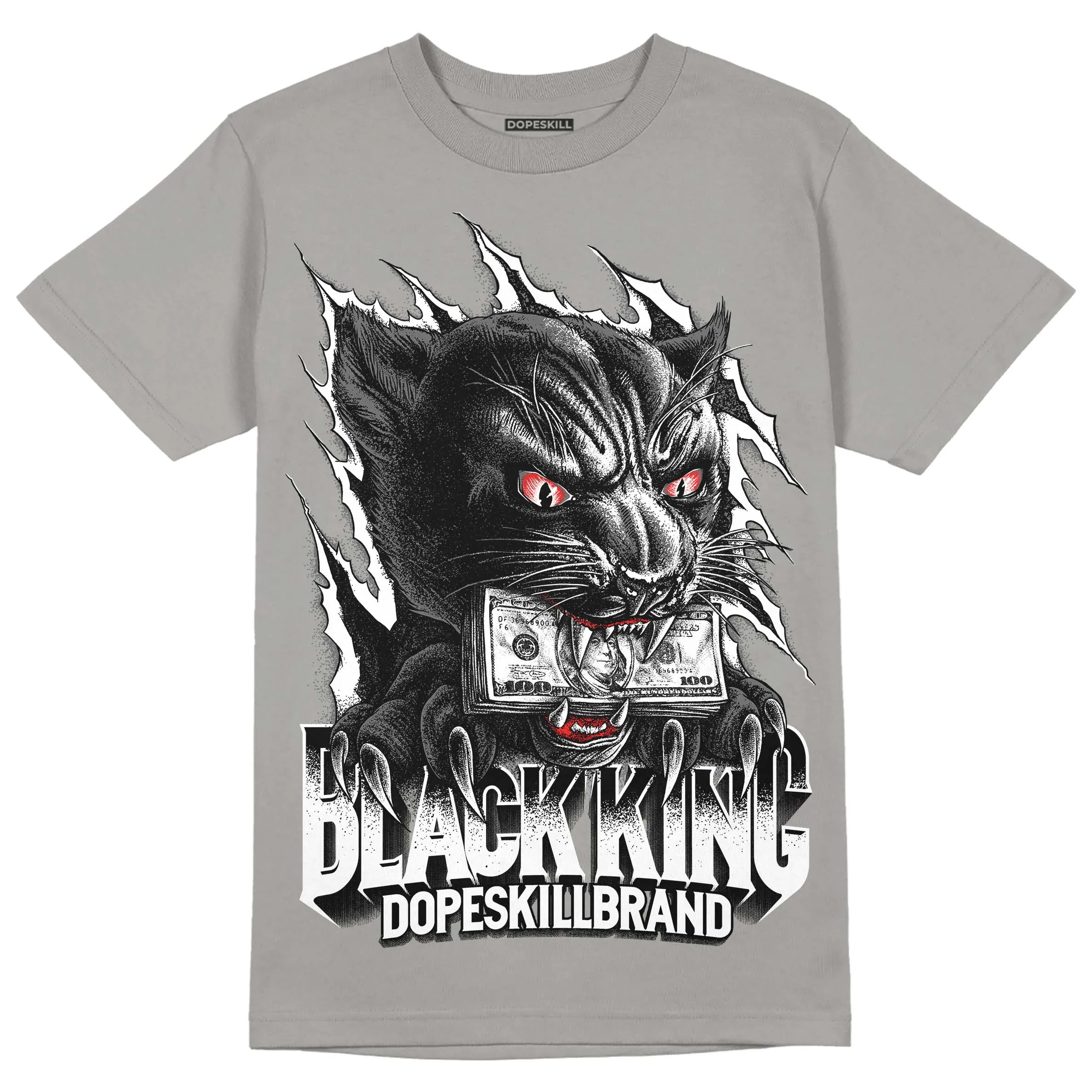 Grey Collection DopeSkill Grey T-shirt Black King Graphic sold by DopeSkill