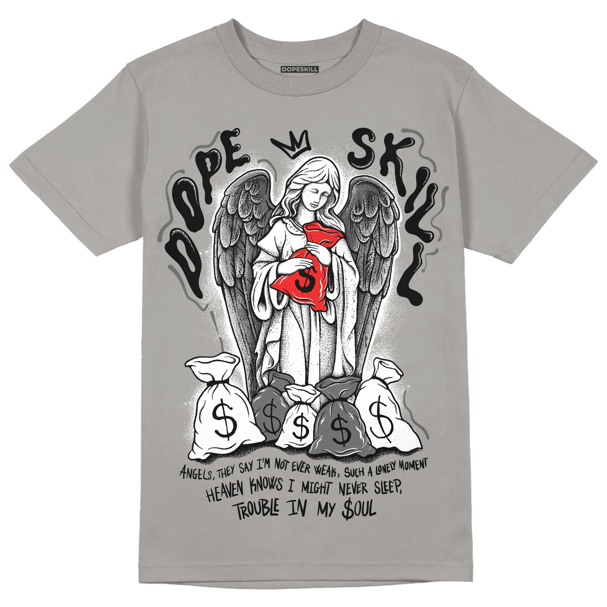 Grey Collection DopeSkill Grey T-shirt Angels Graphic sold by DopeSkill