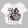 Black and White 14s DopeSkill Women's Crop Top Talk Is Chip Graphic sold by DopeSkill