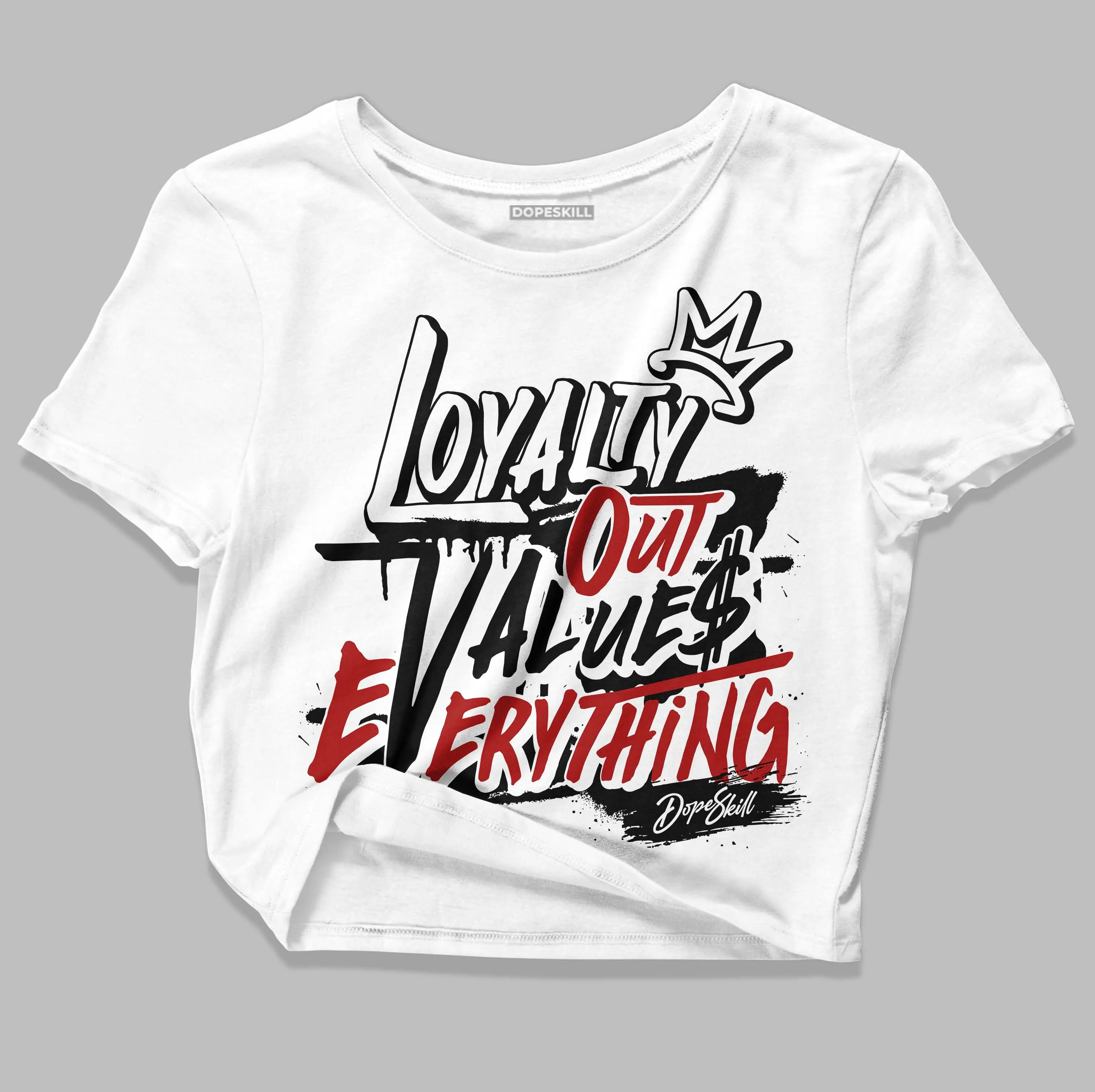 Black and White 14s DopeSkill Women's Crop Top LOVE Graphic sold by DopeSkill product image thumbnail 2