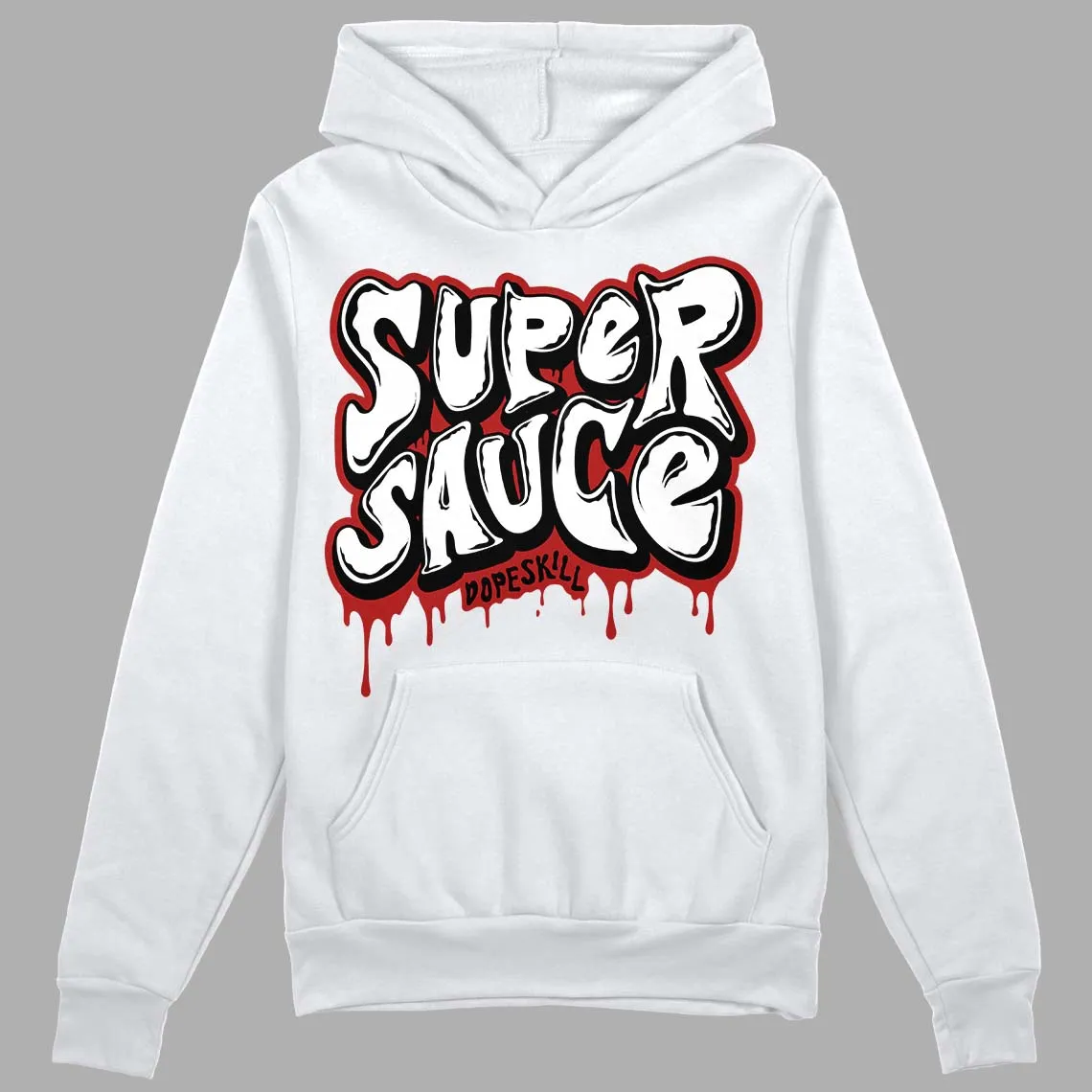 Black and White 14s DopeSkill Hoodie Sweatshirt Super Sauce Graphic sold by DopeSkill product image thumbnail 2