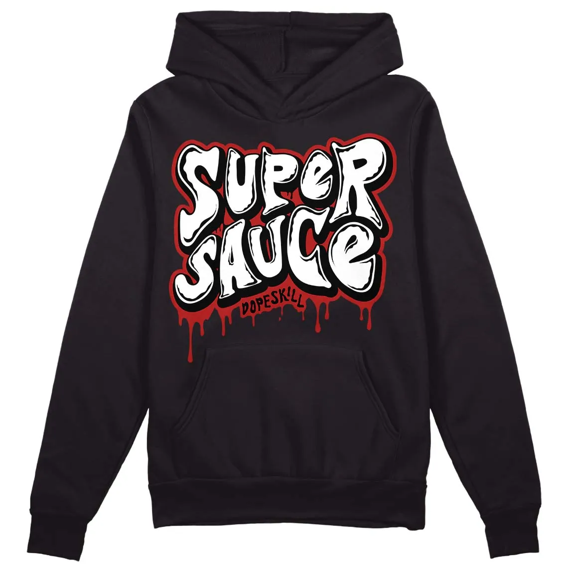Black and White 14s DopeSkill Hoodie Sweatshirt Super Sauce Graphic sold by DopeSkill