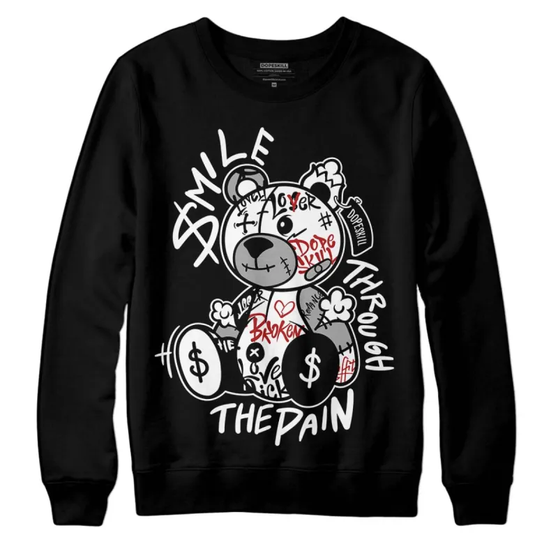 Black and White 14s DopeSkill Sweatshirt Smile Through The Pain Graphic sold by DopeSkill