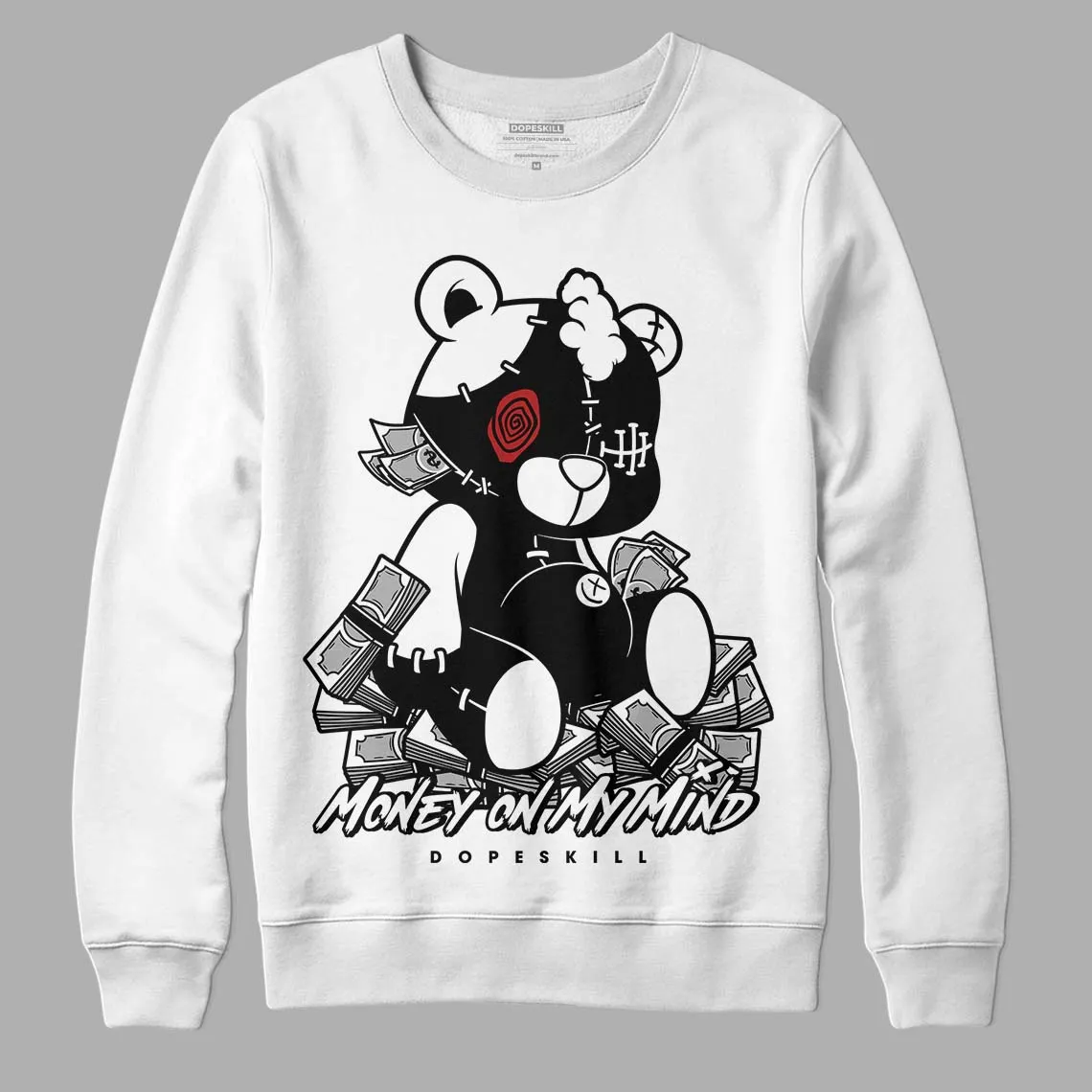 Black and White 14s DopeSkill Sweatshirt MOMM Bear Graphic sold by DopeSkill product image thumbnail 2