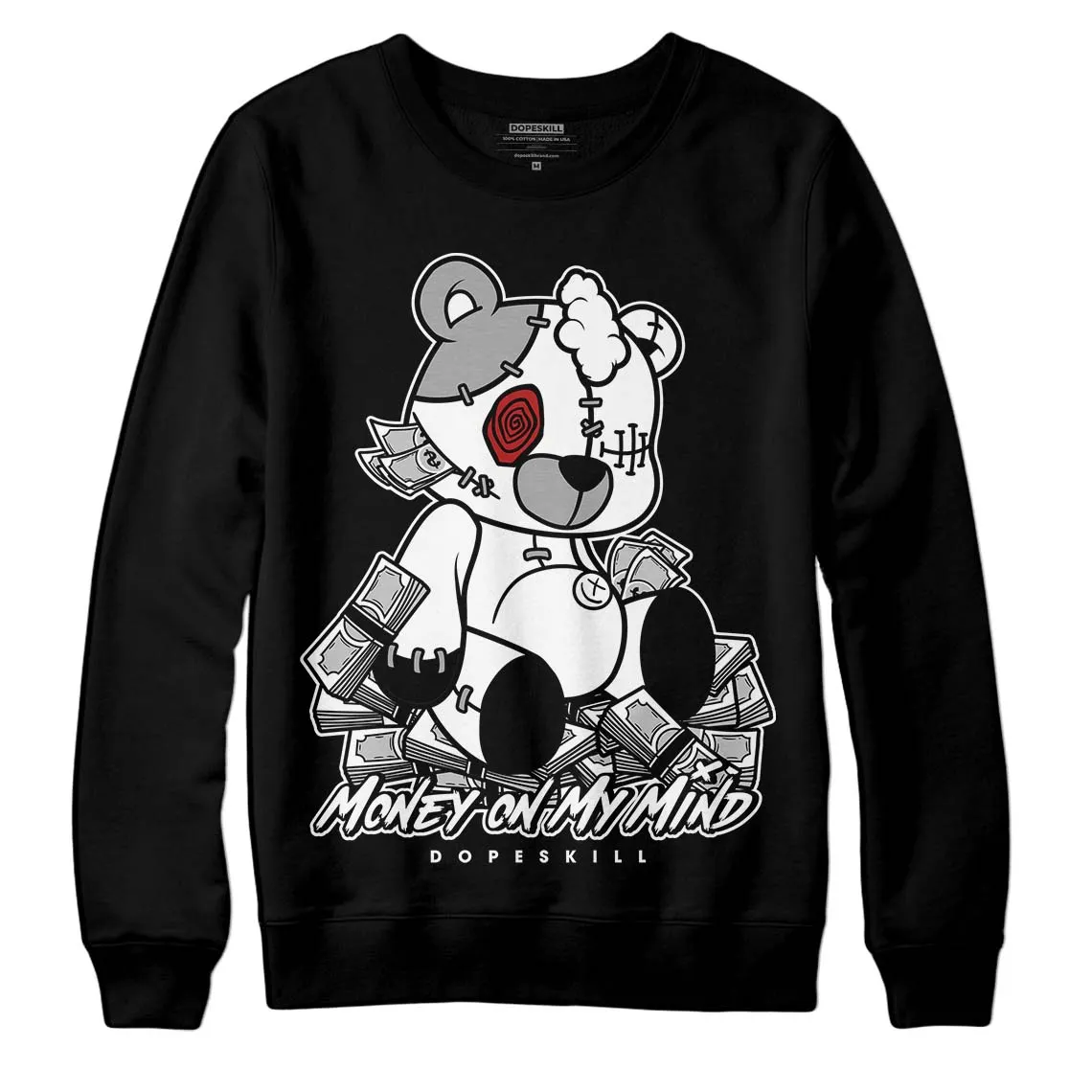 Black and White 14s DopeSkill Sweatshirt MOMM Bear Graphic sold by DopeSkill