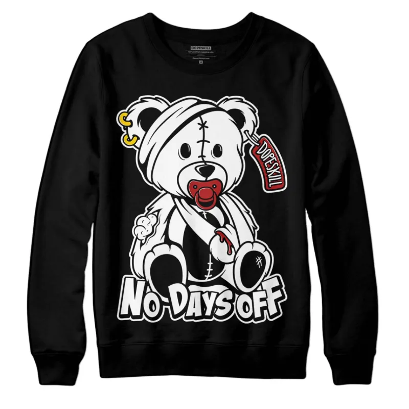 Black and White 14s DopeSkill Sweatshirt Hurt Bear Graphic sold by DopeSkill