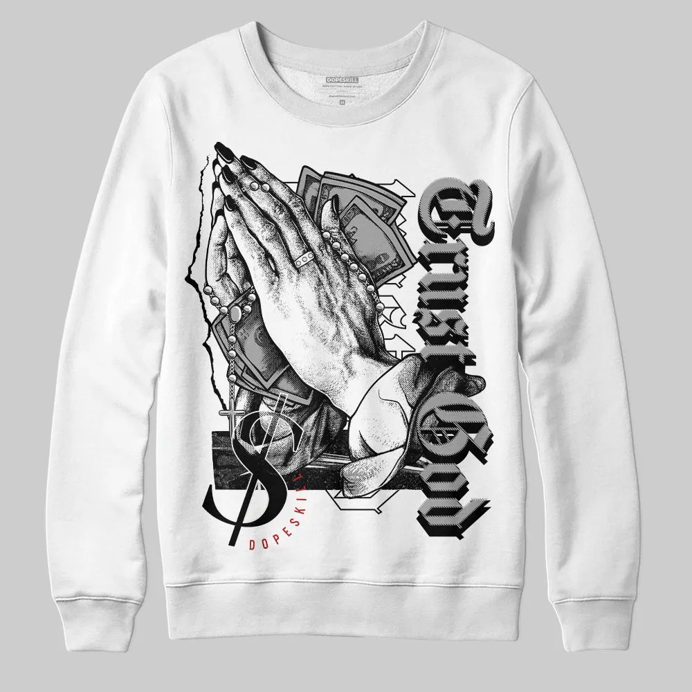 Black and White 14s DopeSkill Sweatshirt Trust God Graphic sold by DopeSkill product image thumbnail 2