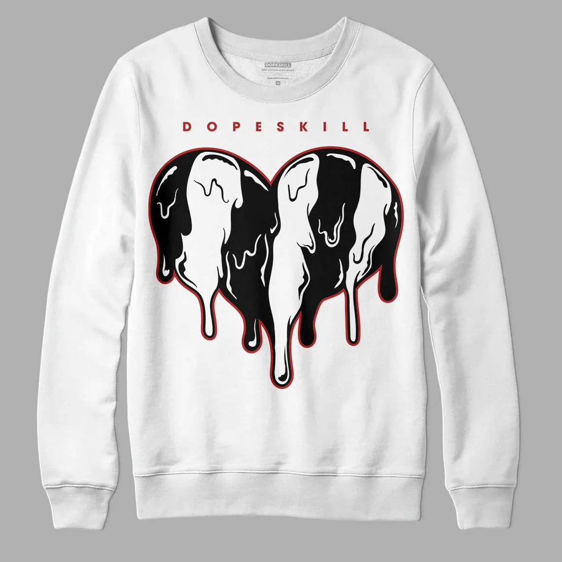 Black and White 14s DopeSkill Sweatshirt Slime Drip Heart Graphic sold by DopeSkill product image thumbnail 2