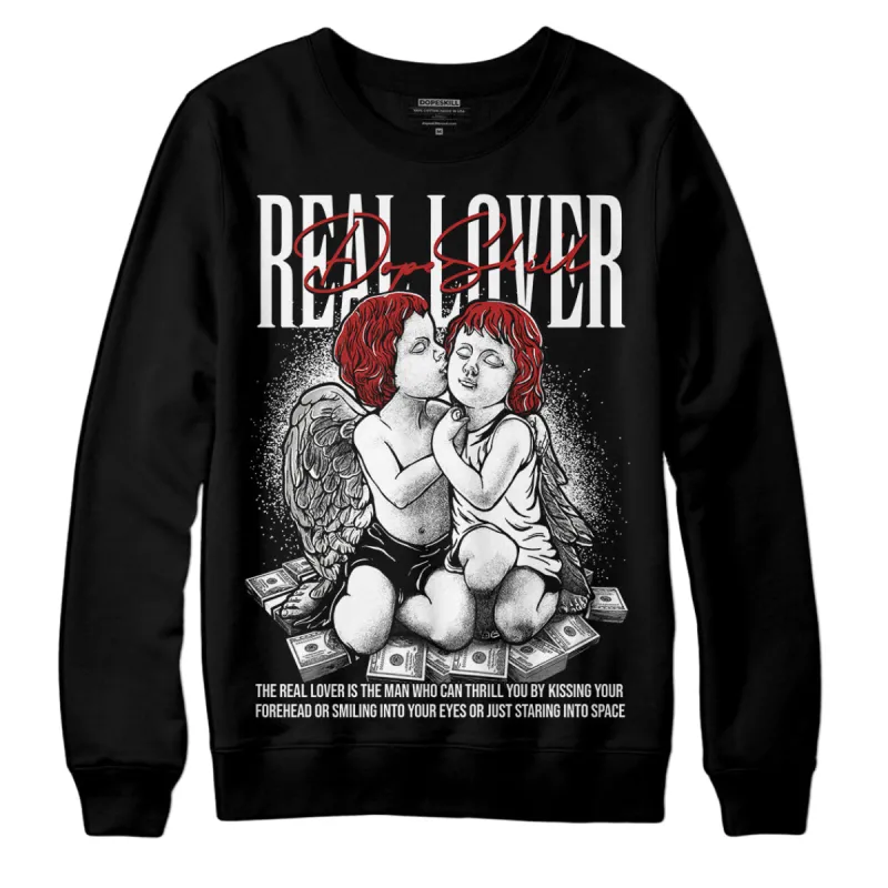 Black and White 14s DopeSkill Sweatshirt Real Lover Graphic sold by DopeSkill