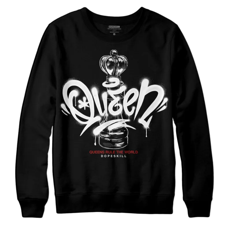 Black and White 14s DopeSkill Sweatshirt Queen Chess Graphic sold by DopeSkill