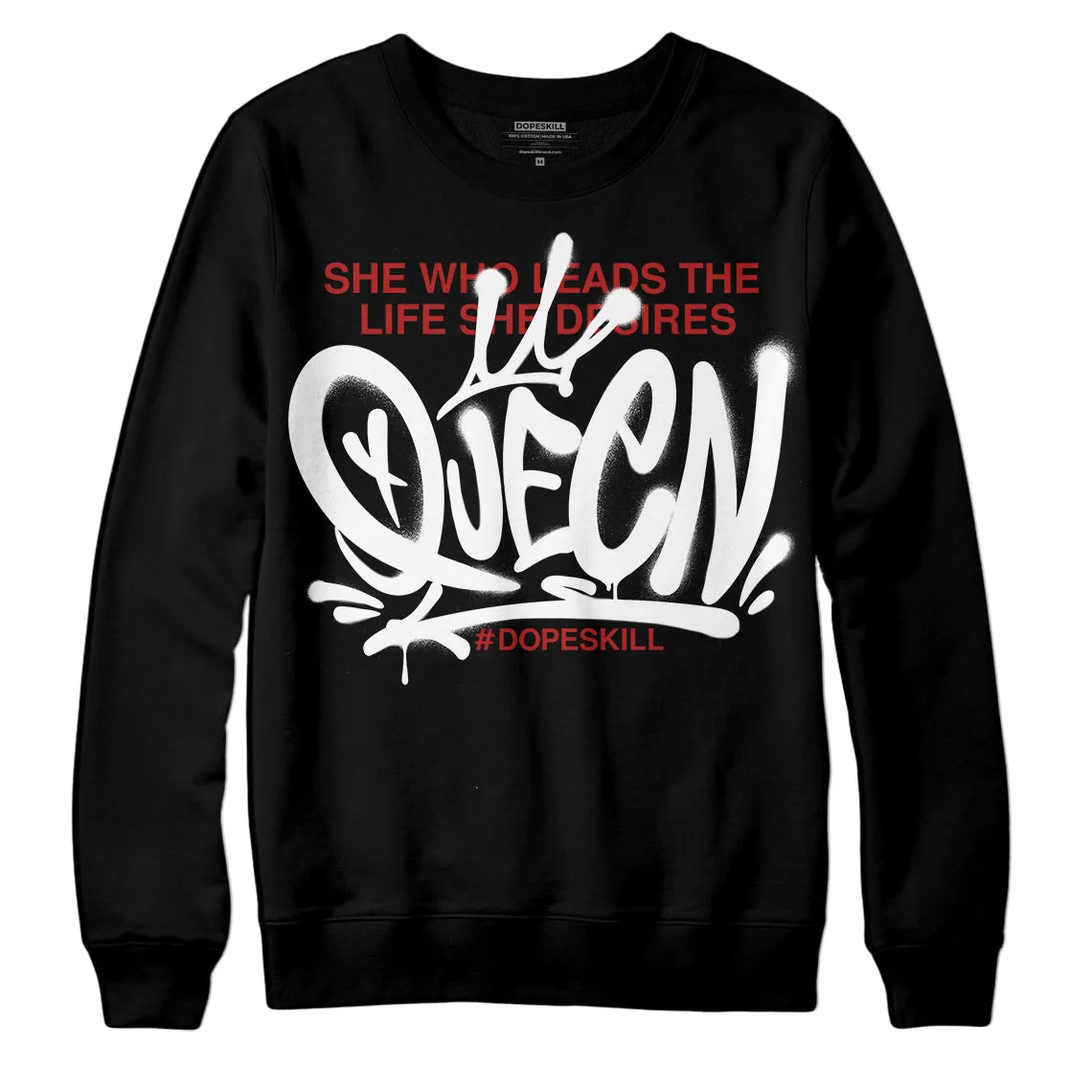 Black and White 14s DopeSkill Sweatshirt Queen Graphic sold by DopeSkill