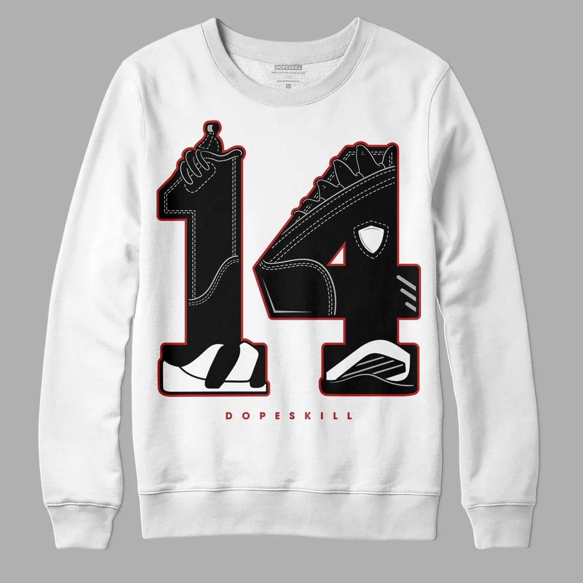 Black and White 14s DopeSkill Sweatshirt No.14 Graphic sold by DopeSkill product image thumbnail 2