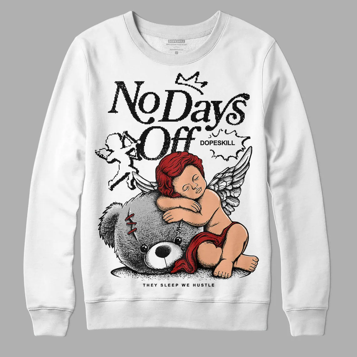 Black and White 14s DopeSkill Sweatshirt New No Days Off Graphic sold by DopeSkill product image thumbnail 2