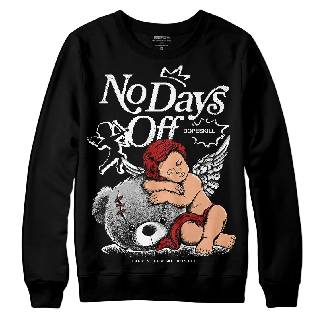Black and White 14s DopeSkill Sweatshirt New No Days Off Graphic sold by DopeSkill