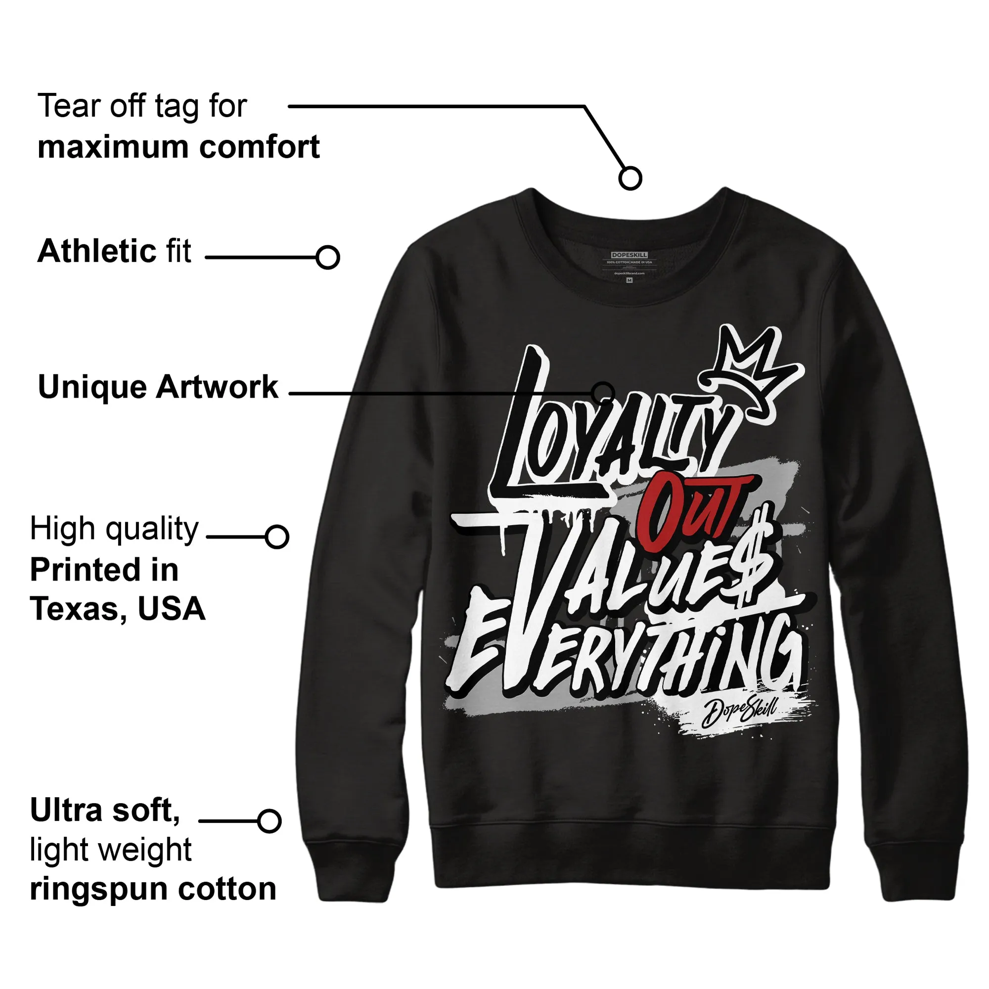 Black and White 14s DopeSkill Sweatshirt LOVE Graphic sold by DopeSkill product image thumbnail 3