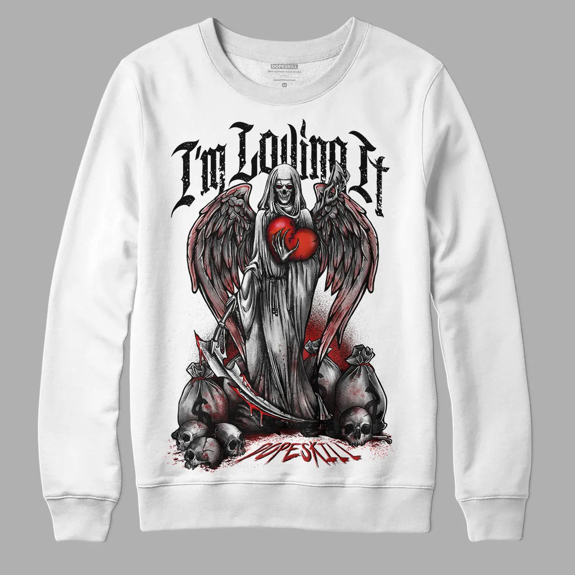 Black and White 14s DopeSkill Sweatshirt New I'm Loving It Graphic sold by DopeSkill product image thumbnail 2