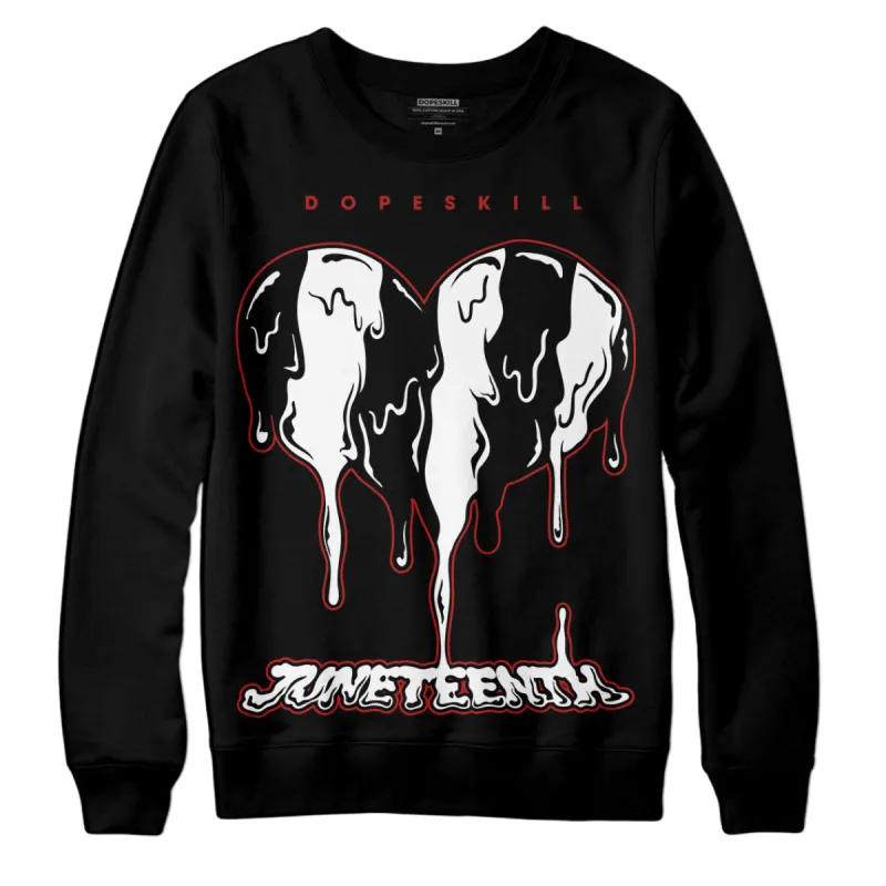 Black and White 14s DopeSkill Sweatshirt Juneteenth Heart Graphic sold by DopeSkill