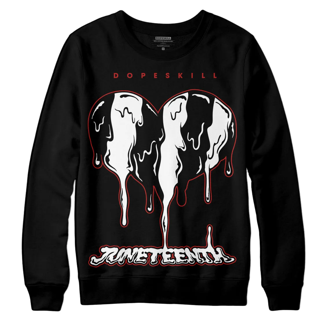 Black and White 14s DopeSkill Sweatshirt Juneteenth Heart Graphic sold by DopeSkill