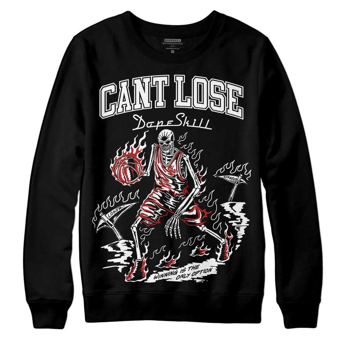 Black and White 14s DopeSkill Sweatshirt Cant Lose Graphic sold by DopeSkill