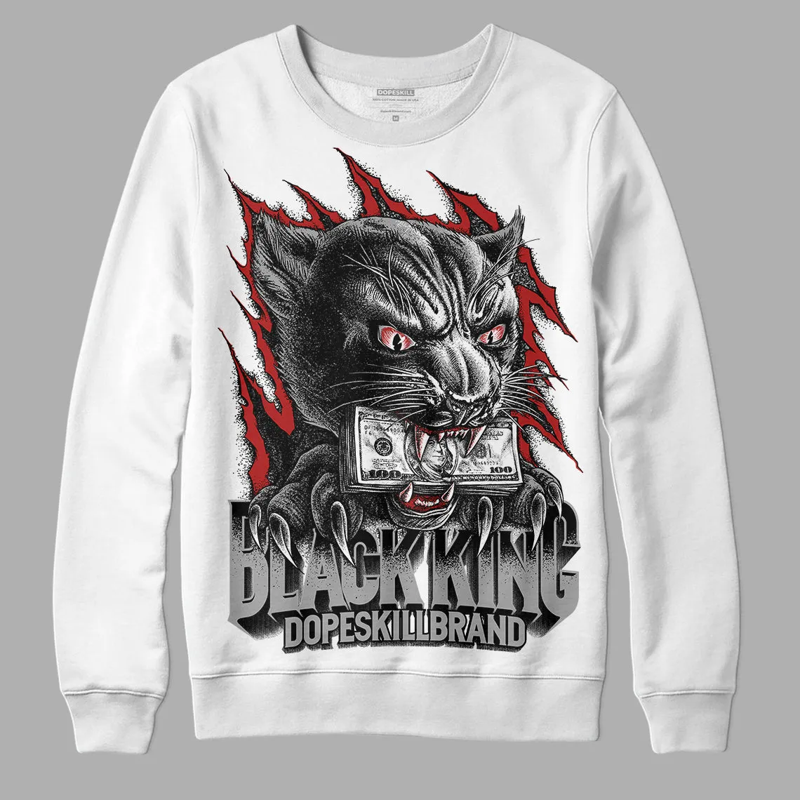 Black and White 14s DopeSkill Sweatshirt Black King Graphic sold by DopeSkill product image thumbnail 2