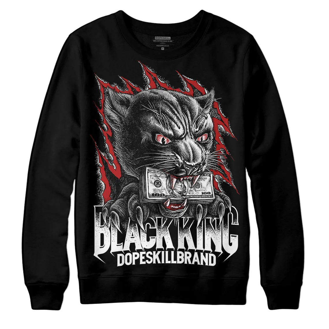 Black and White 14s DopeSkill Sweatshirt Black King Graphic sold by DopeSkill