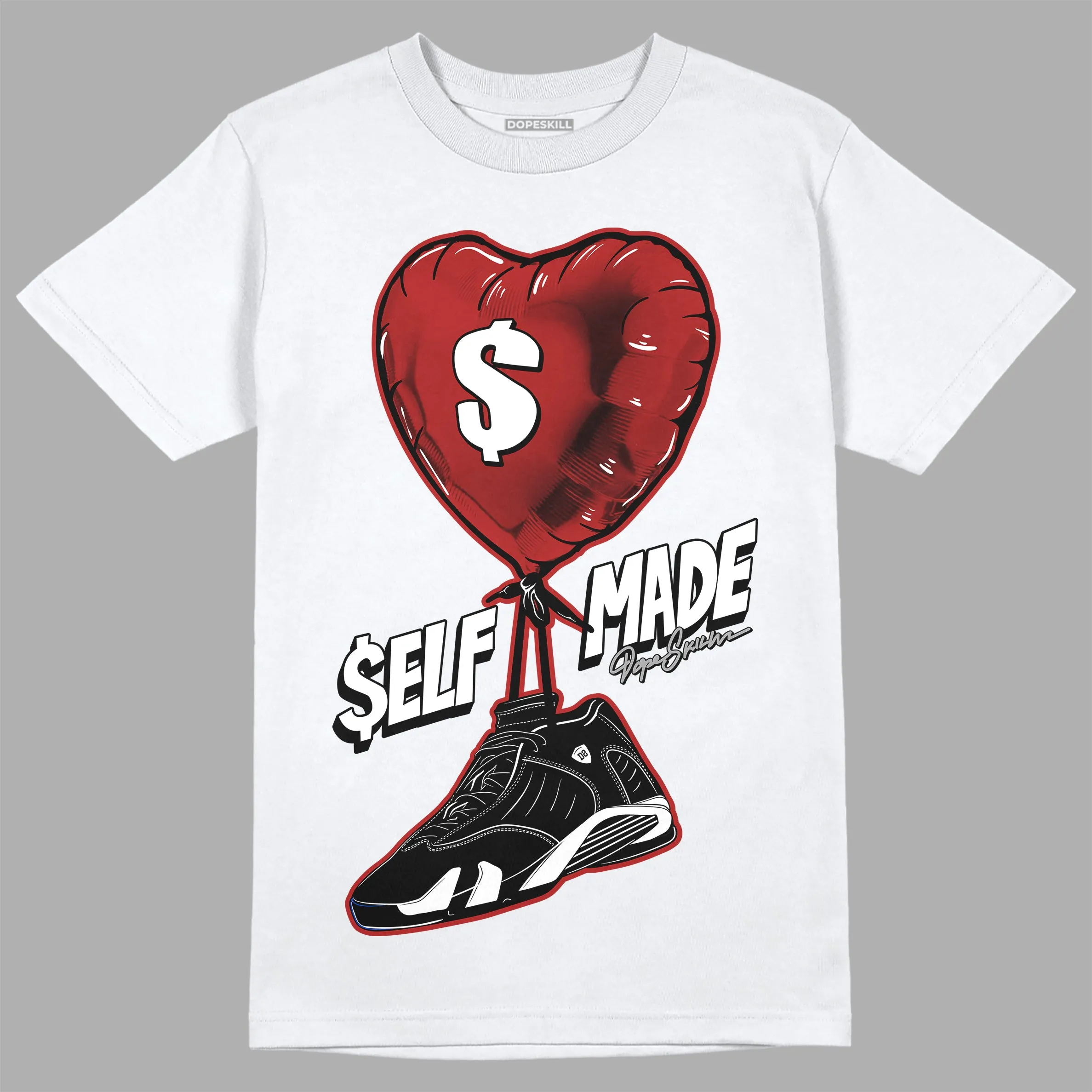 Black and White 14s DopeSkill T-Shirt Self Made Graphic sold by DopeSkill product image thumbnail 2
