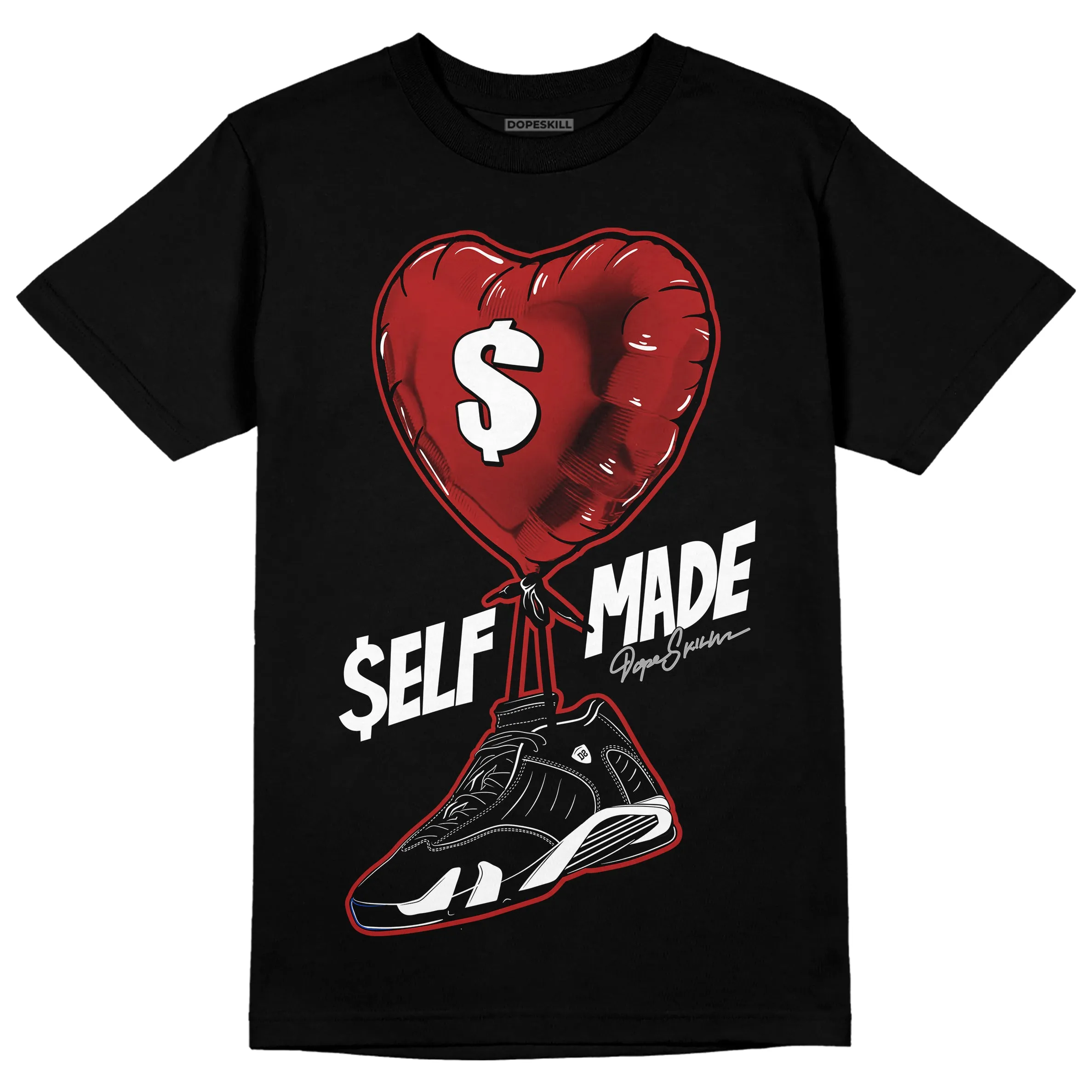 Black and White 14s DopeSkill T-Shirt Self Made Graphic sold by DopeSkill