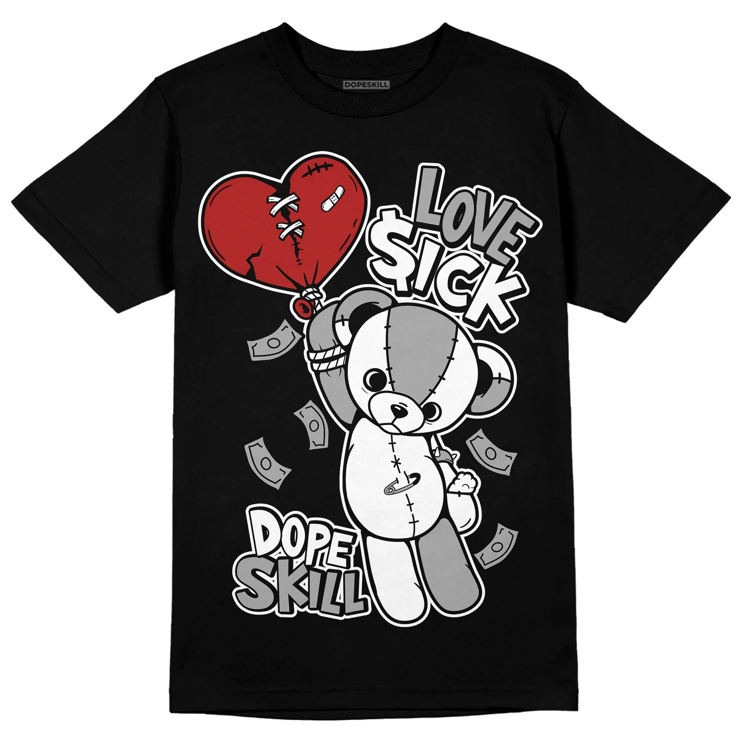 Black and White 14s DopeSkill T-Shirt Love Sick Graphic sold by DopeSkill