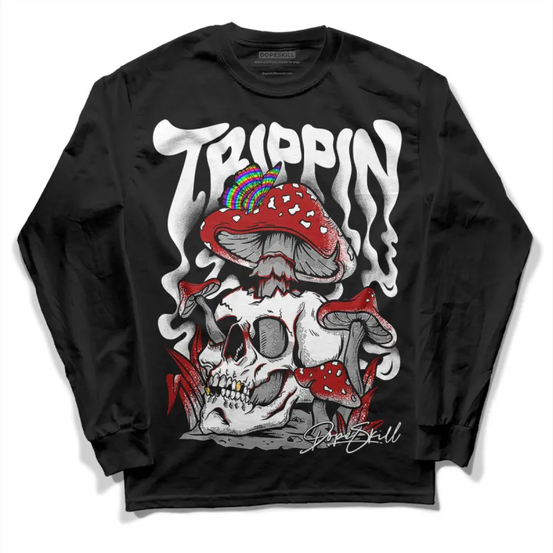 Black and White 14s DopeSkill Long Sleeve T-Shirt Trippin Graphic sold by DopeSkill