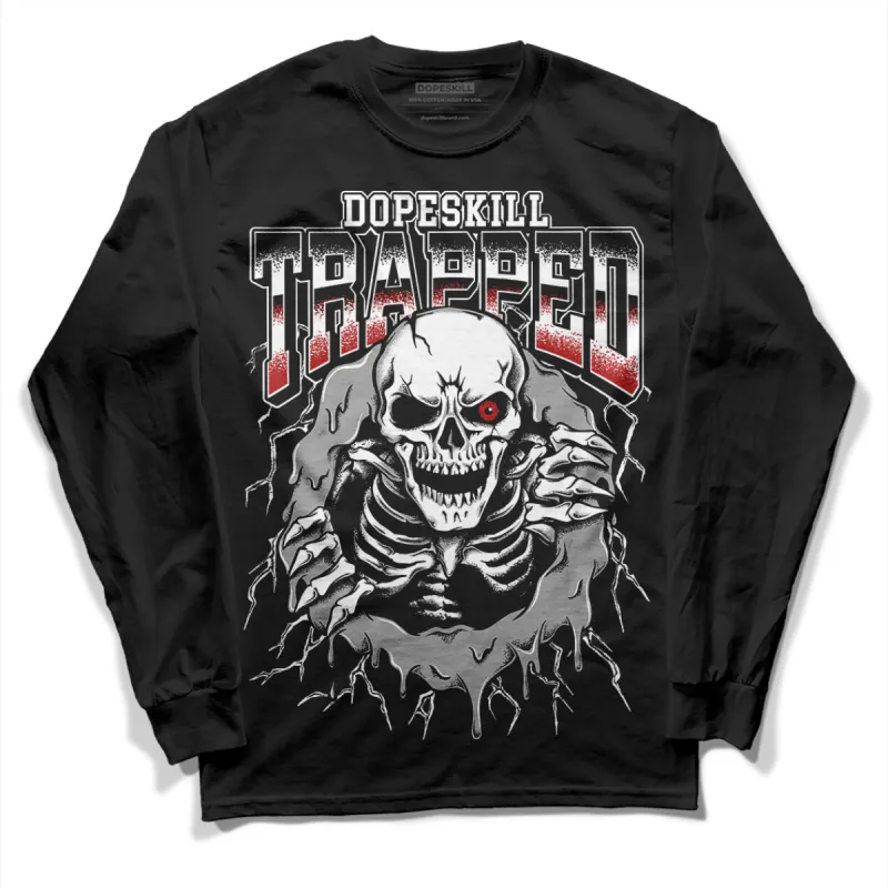 Black and White 14s DopeSkill Long Sleeve T-Shirt Trapped Halloween Graphic sold by DopeSkill