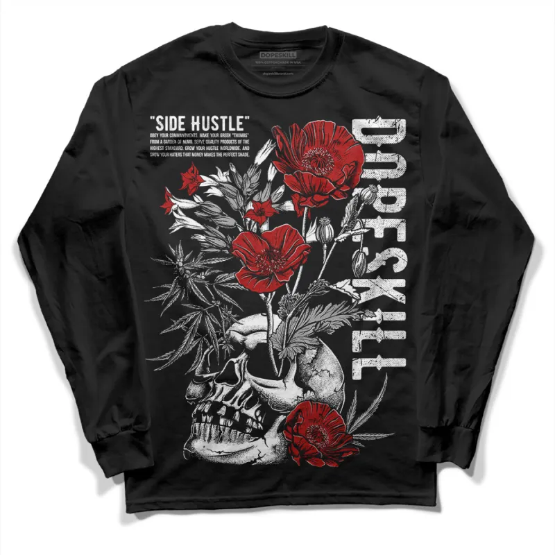 Black and White 14s DopeSkill Long Sleeve T-Shirt Side Hustle Graphic sold by DopeSkill