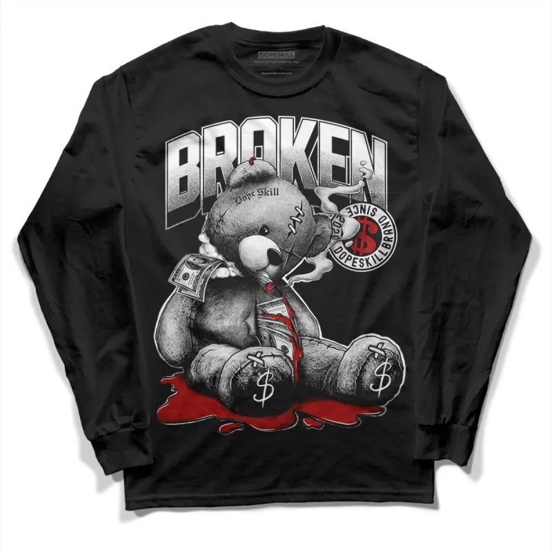 Black and White 14s DopeSkill Long Sleeve T-Shirt Sick Bear Graphic sold by DopeSkill