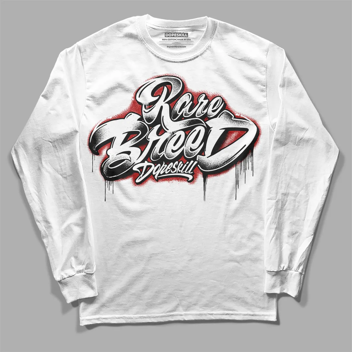 Black and White 14s DopeSkill Long Sleeve T-Shirt Rare Breed Type Graphic sold by DopeSkill product image thumbnail 2