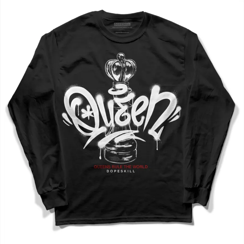 Black and White 14s DopeSkill Long Sleeve T-Shirt Queen Chess Graphic sold by DopeSkill