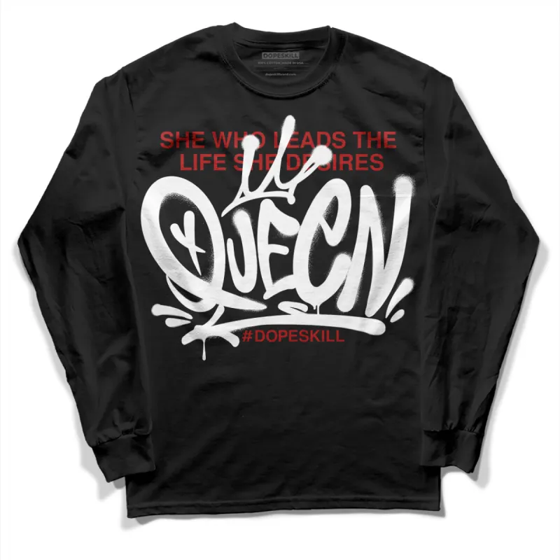 Black and White 14s DopeSkill Long Sleeve T-Shirt Queen Graphic sold by DopeSkill