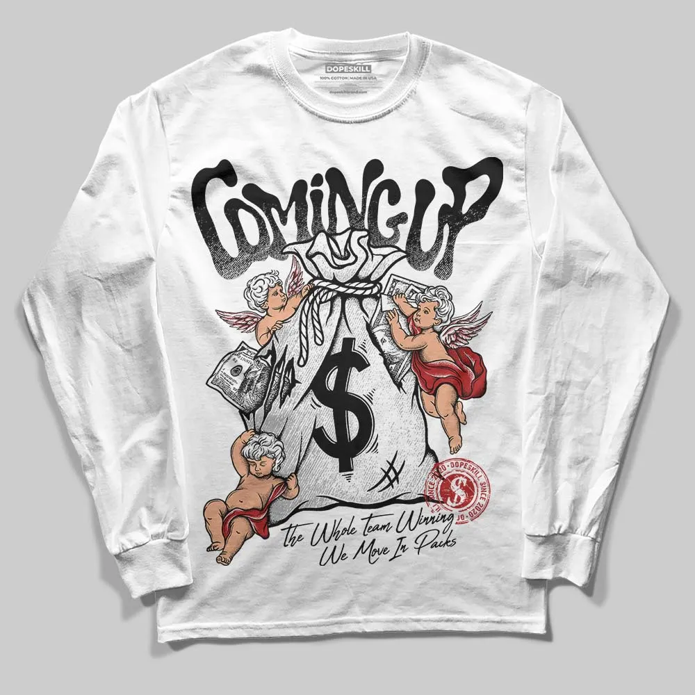 Black and White 14s DopeSkill Long Sleeve T-Shirt Money Bag Coming Up Graphic sold by DopeSkill product image thumbnail 2