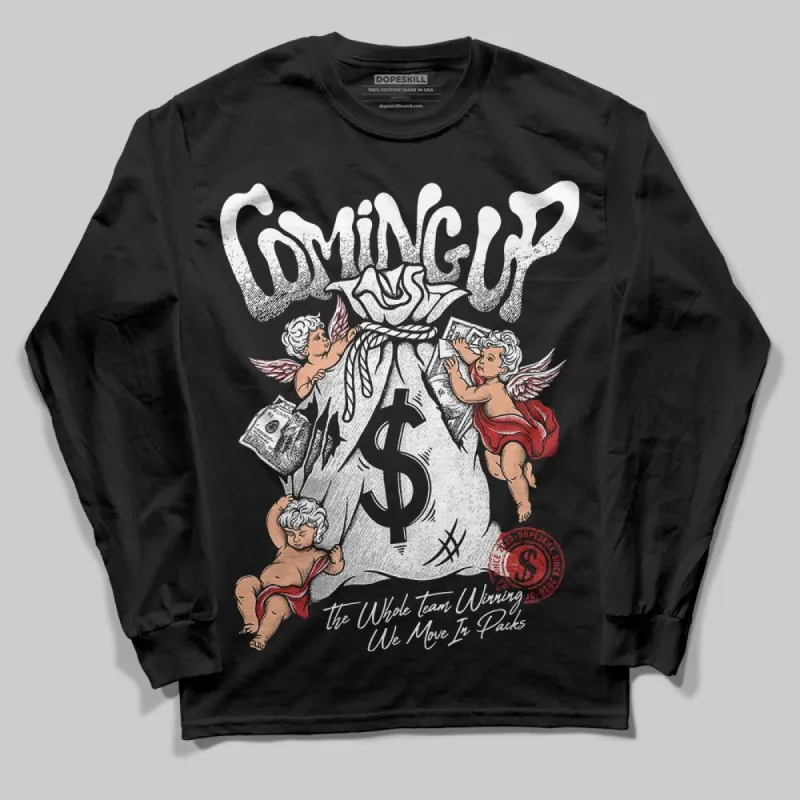 Black and White 14s DopeSkill Long Sleeve T-Shirt Money Bag Coming Up Graphic sold by DopeSkill