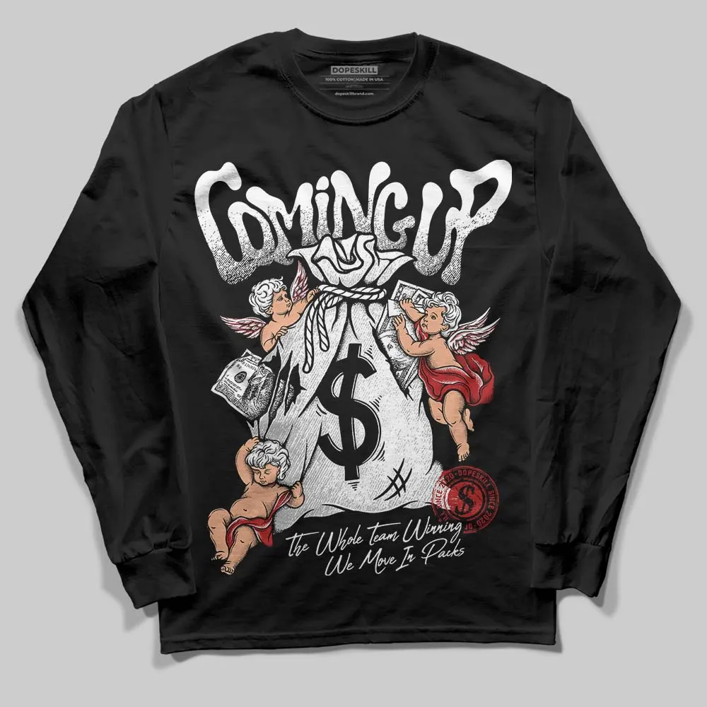 Black and White 14s DopeSkill Long Sleeve T-Shirt Money Bag Coming Up Graphic sold by DopeSkill