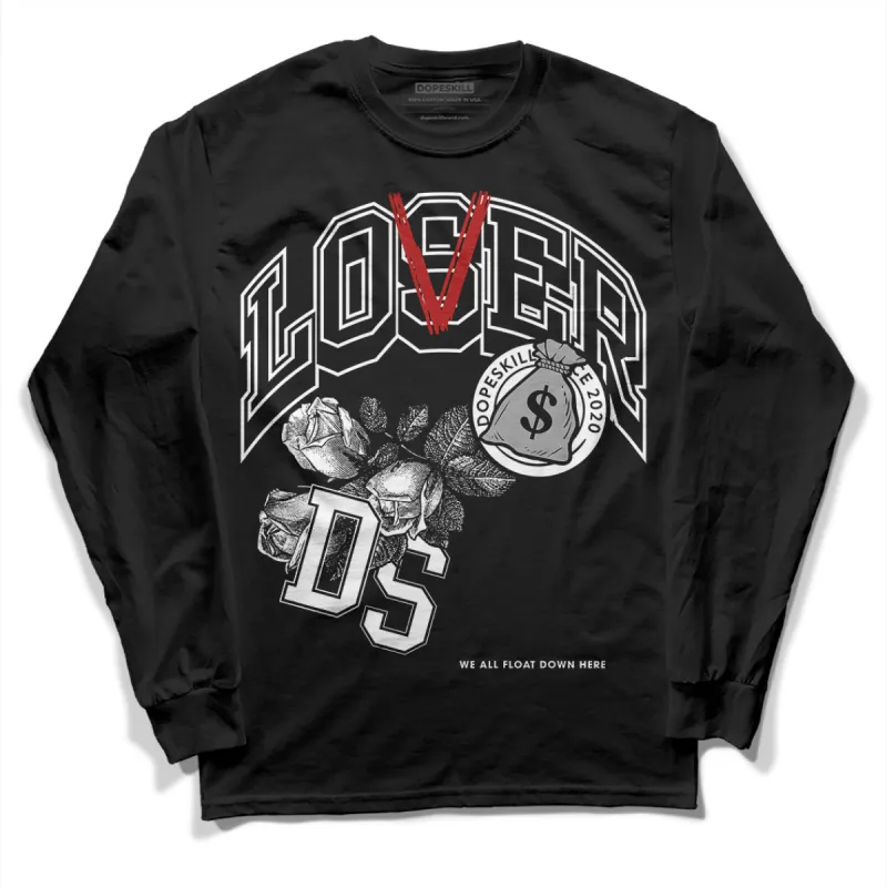 Black and White 14s DopeSkill Long Sleeve T-Shirt Loser Lover Graphic sold by DopeSkill