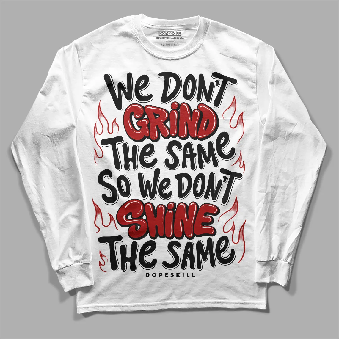 Black and White 14s DopeSkill Long Sleeve T-Shirt Grind Shine Graphic sold by DopeSkill product image thumbnail 2